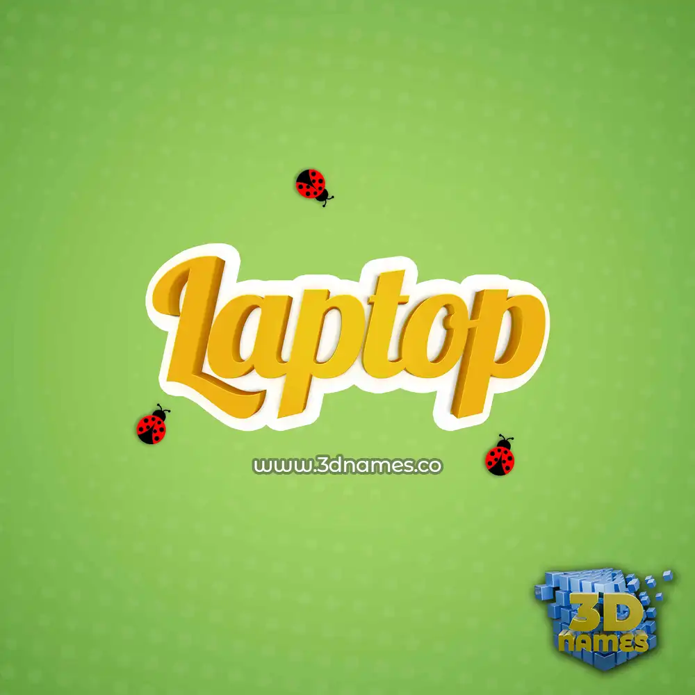 laptop in Ladybugs style - 3D name wallpaper