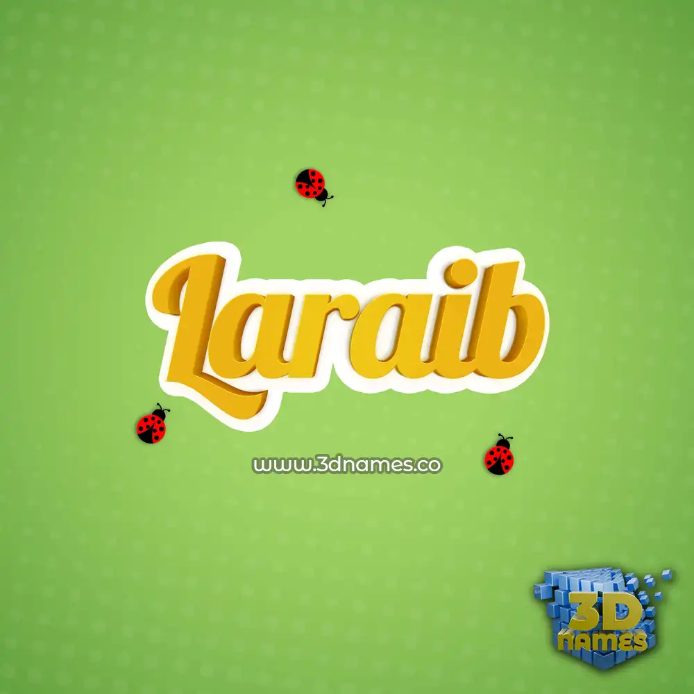 laraib in Ladybugs style - 3D name wallpaper