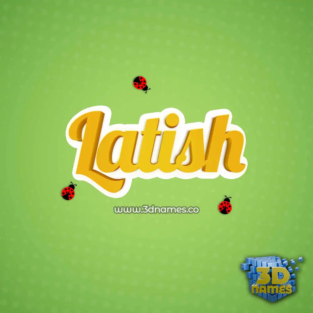 latish in Ladybugs style - 3D name wallpaper