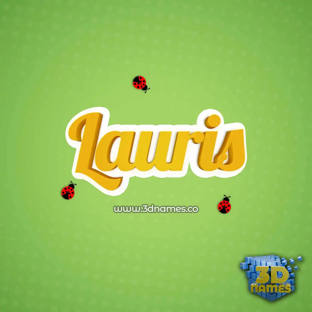 lauris in Ladybugs style - 3D name wallpaper