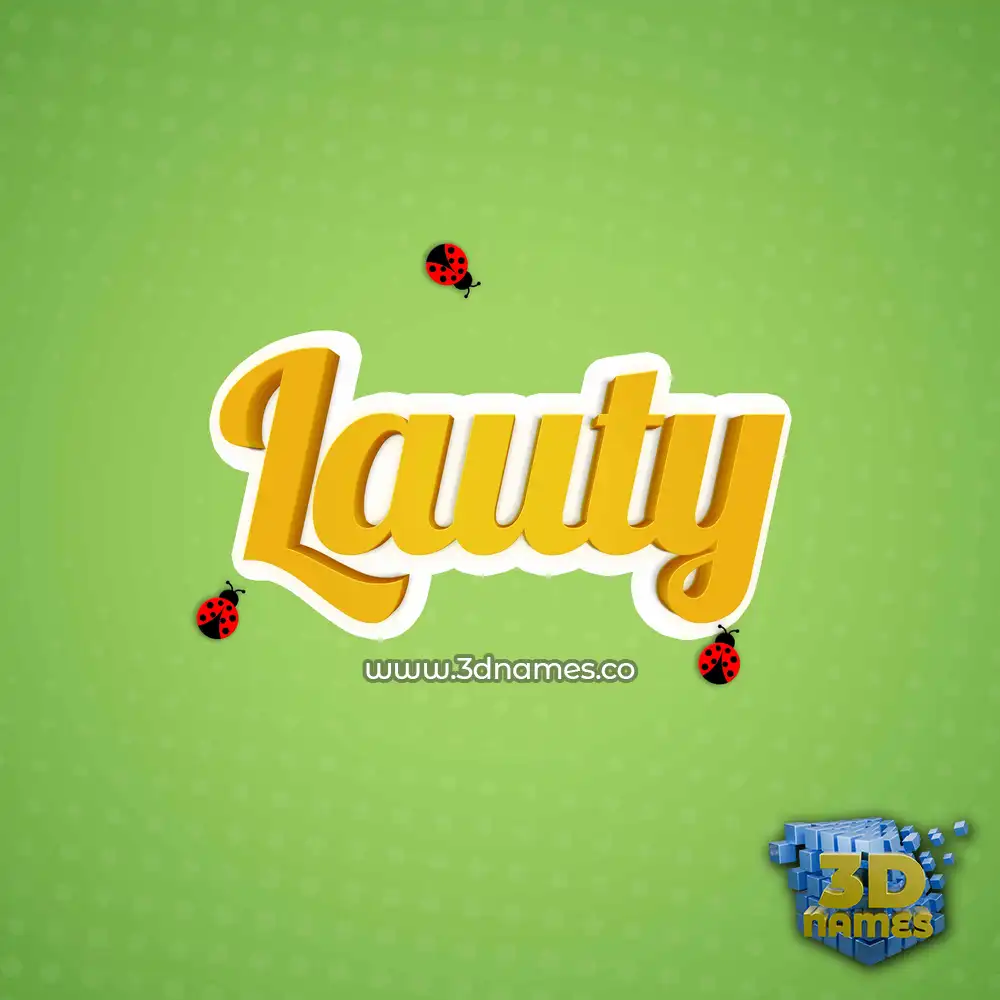 lauty in Ladybugs style - 3D name wallpaper