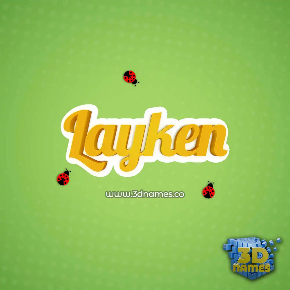 layken in Ladybugs style - 3D name wallpaper