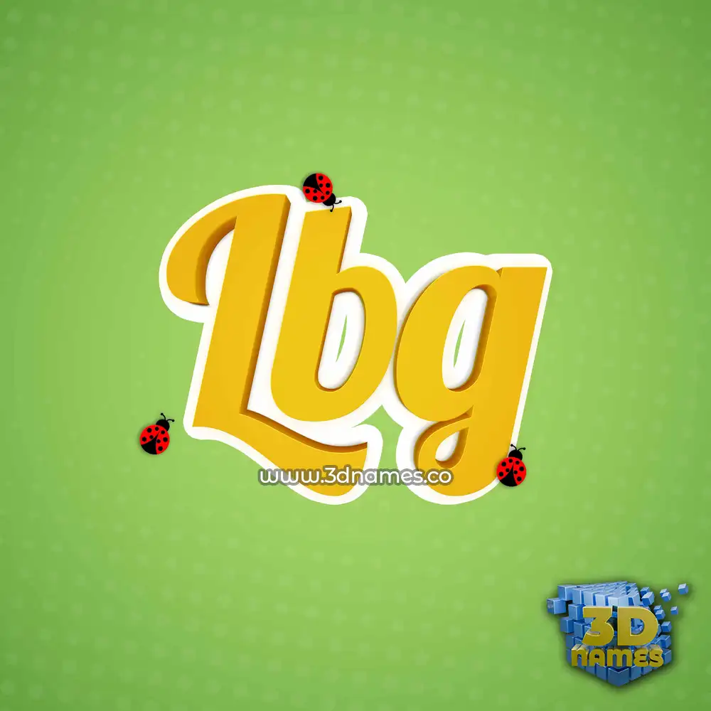 lbg in Ladybugs style - 3D name wallpaper