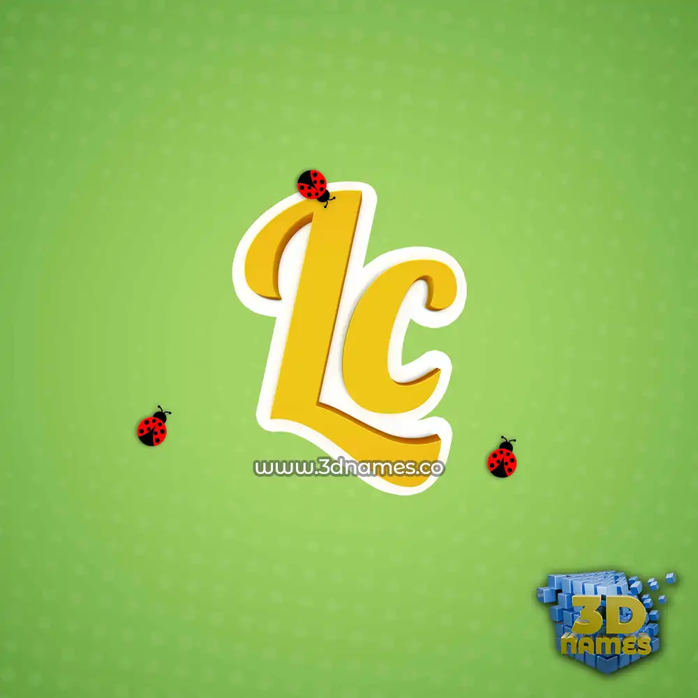 lc in Ladybugs style - 3D name wallpaper