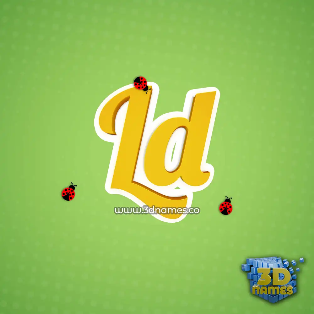 ld in Ladybugs style - 3D name wallpaper