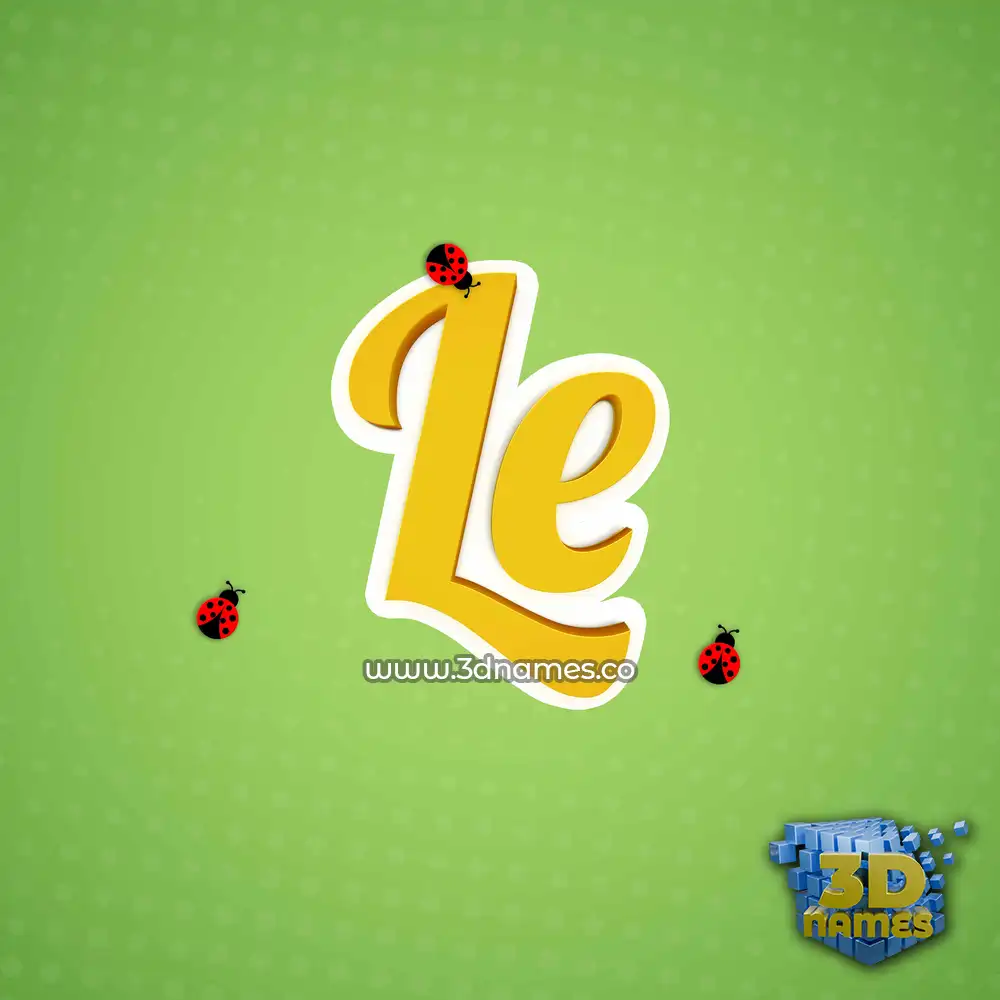 le in Ladybugs style - 3D name wallpaper