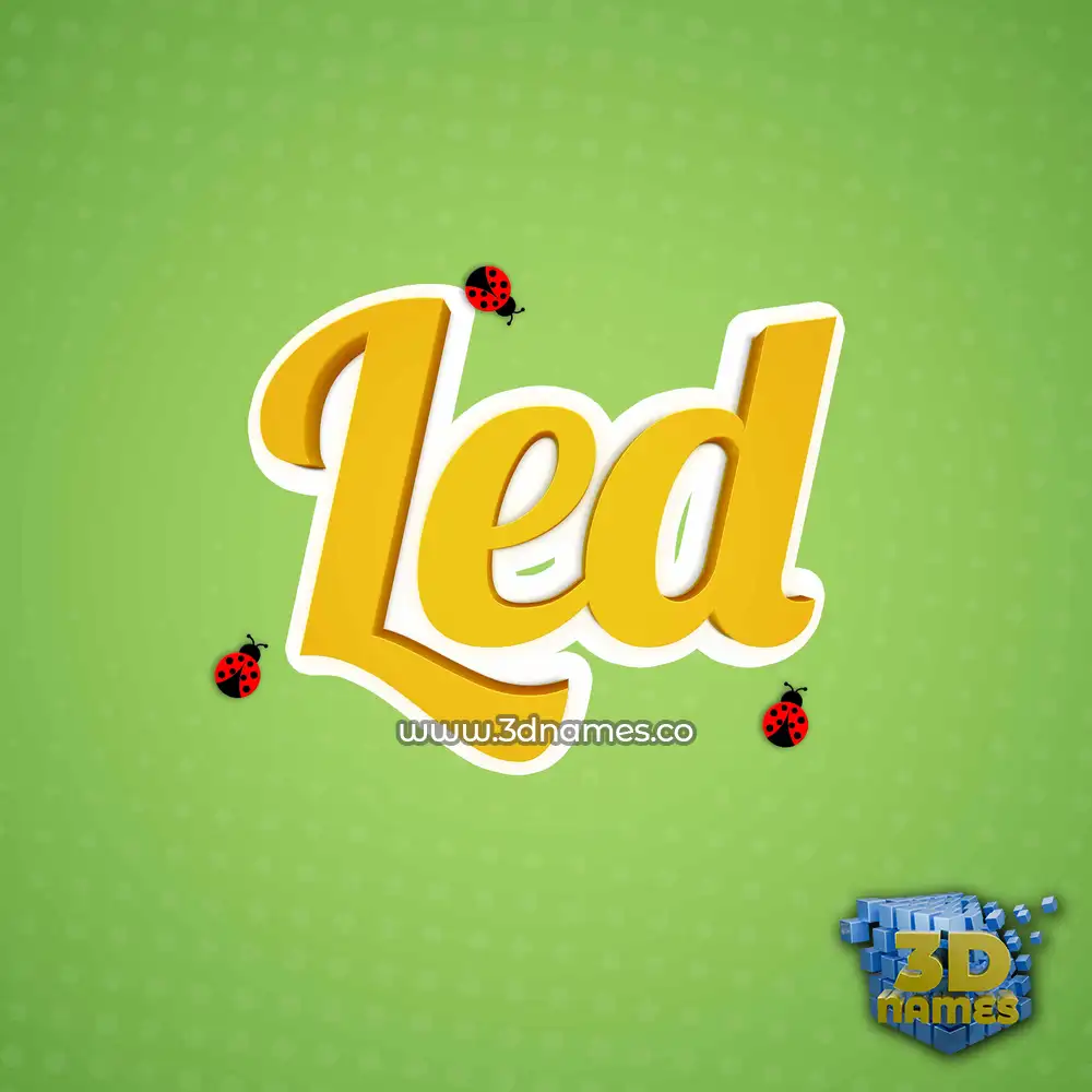 led in Ladybugs style - 3D name wallpaper
