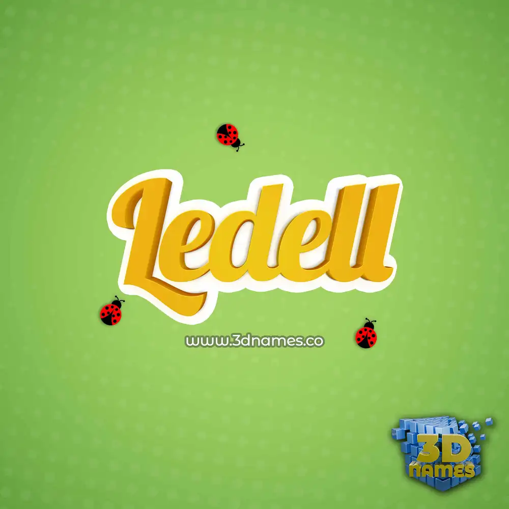 ledell in Ladybugs style - 3D name wallpaper
