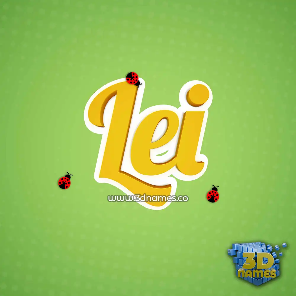 lei in Ladybugs style - 3D name wallpaper