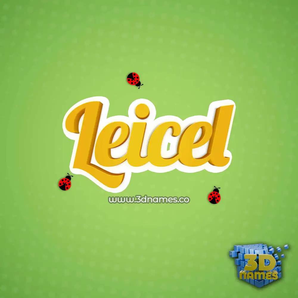 leicel in Ladybugs style - 3D name wallpaper