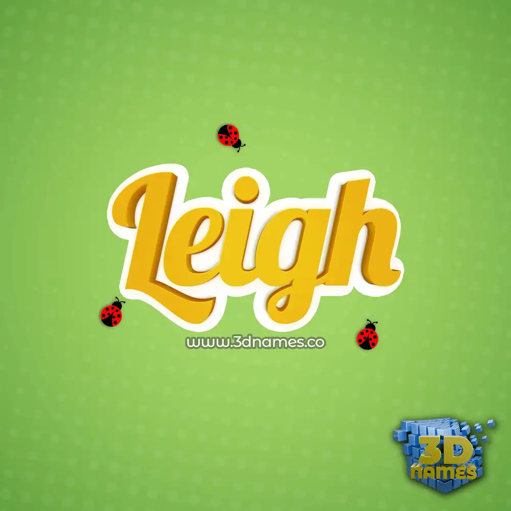 leigh in Ladybugs style - 3D name wallpaper