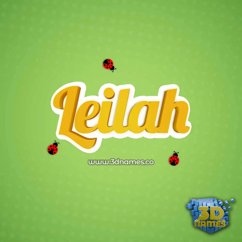 leilah in Ladybugs style - 3D name wallpaper