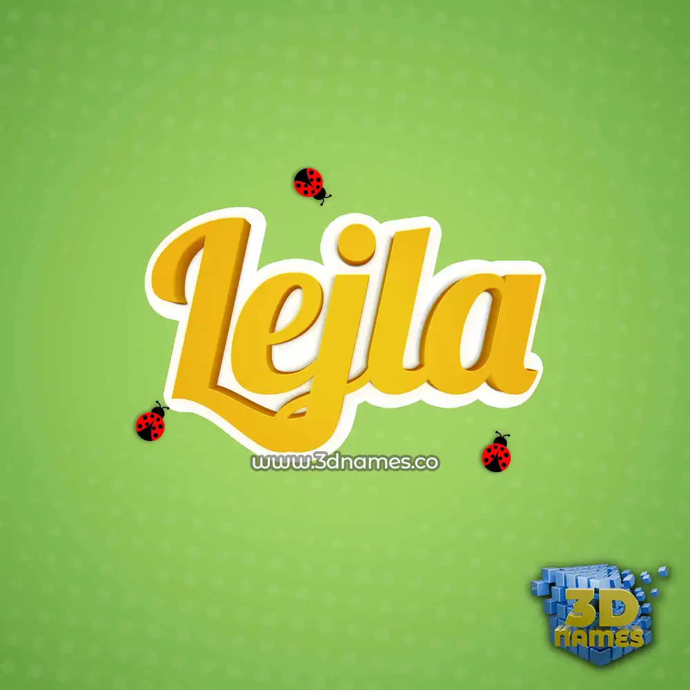 lejla in Ladybugs style - 3D name wallpaper