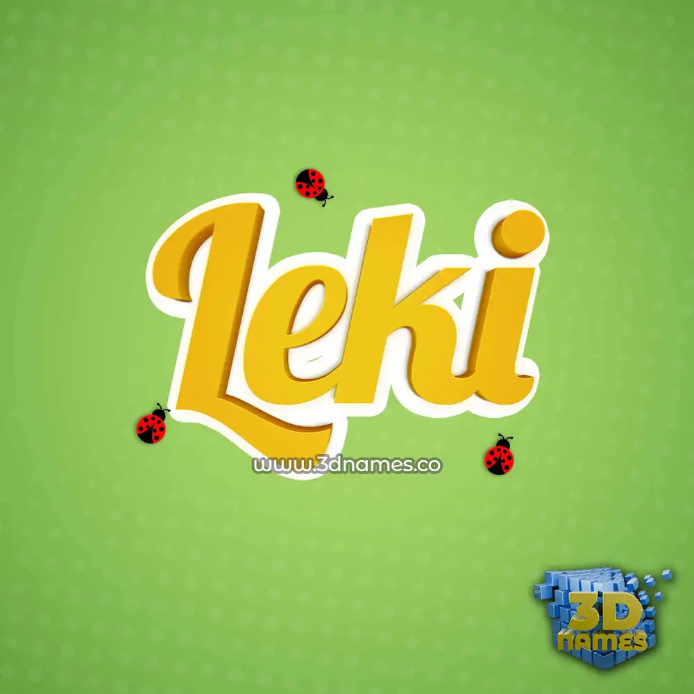 leki in Ladybugs style - 3D name wallpaper