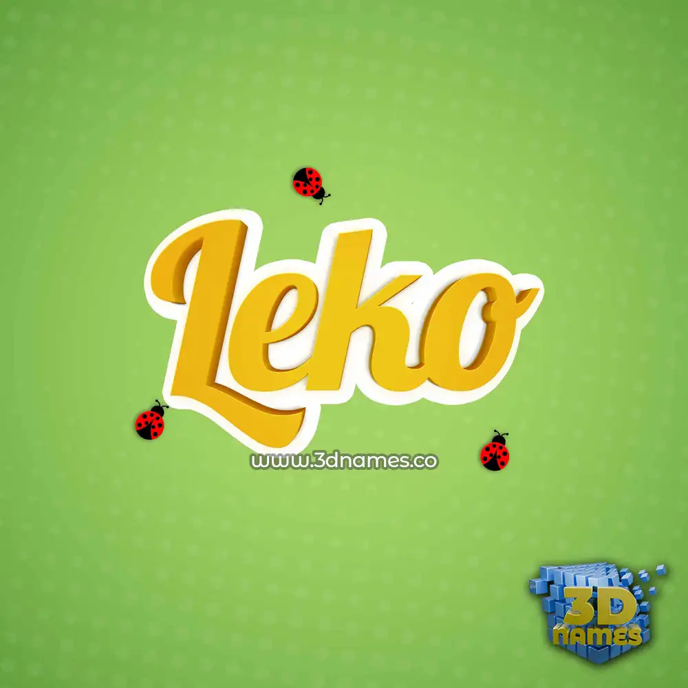 leko in Ladybugs style - 3D name wallpaper