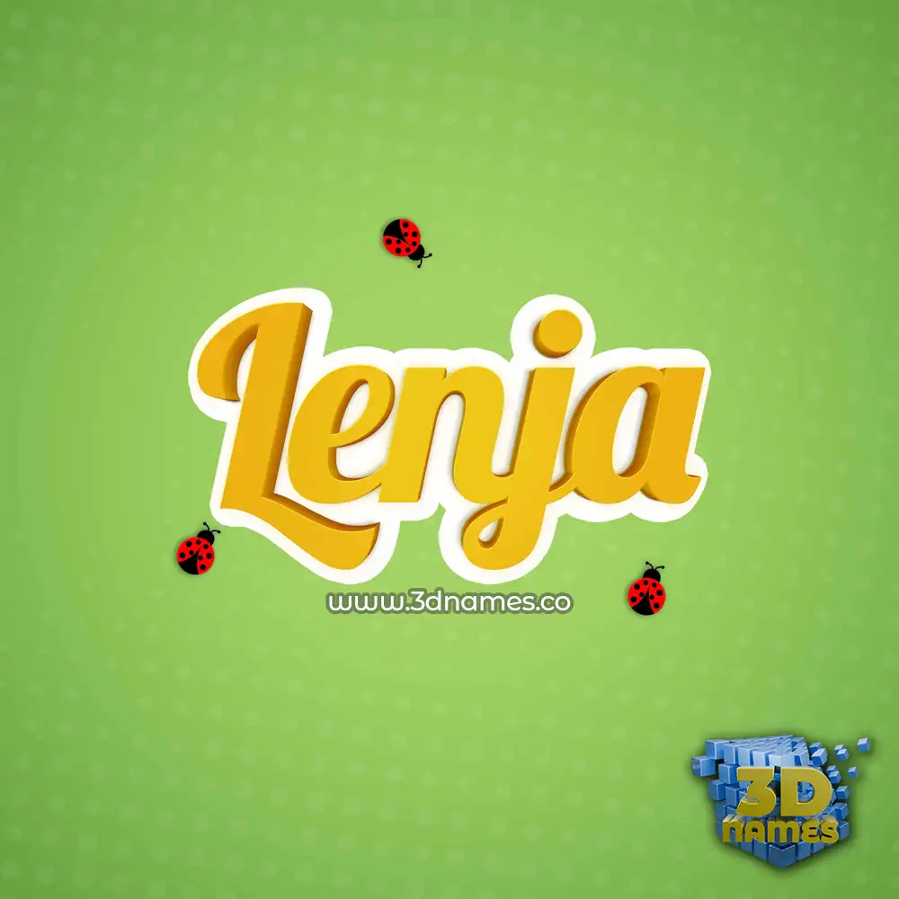 lenja in Ladybugs style - 3D name wallpaper