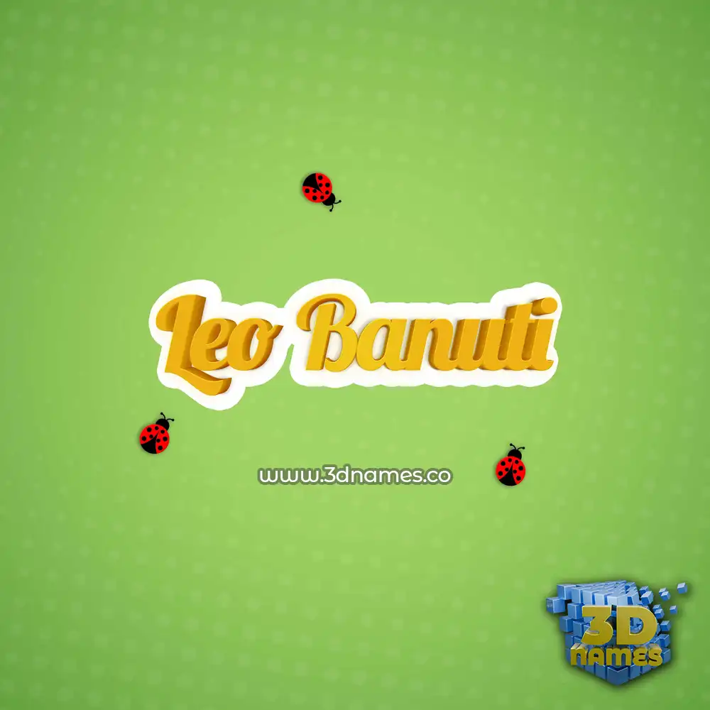 leo banuti in Ladybugs style - 3D name wallpaper