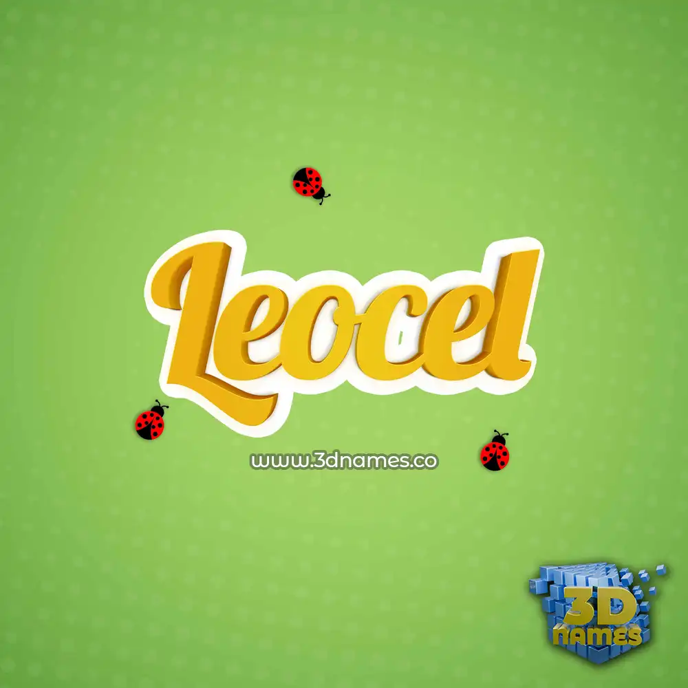 leocel in Ladybugs style - 3D name wallpaper