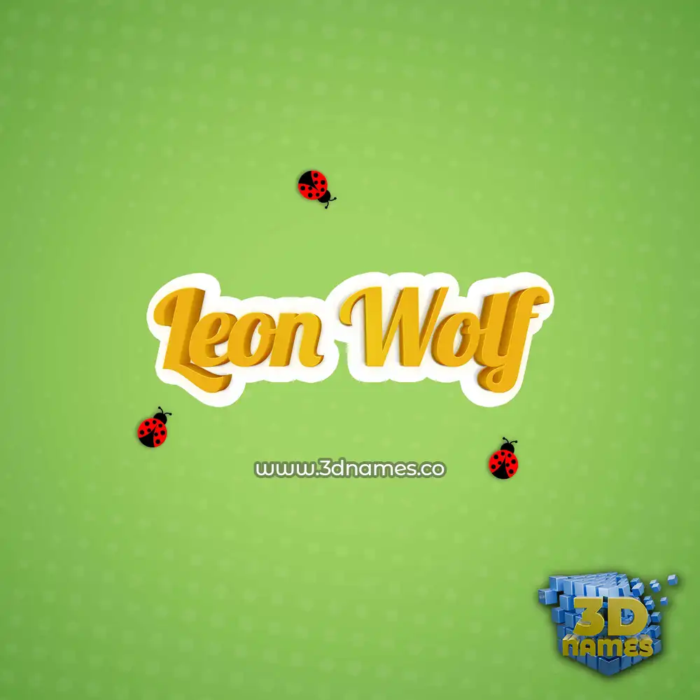 leon wolf in Ladybugs style - 3D name wallpaper