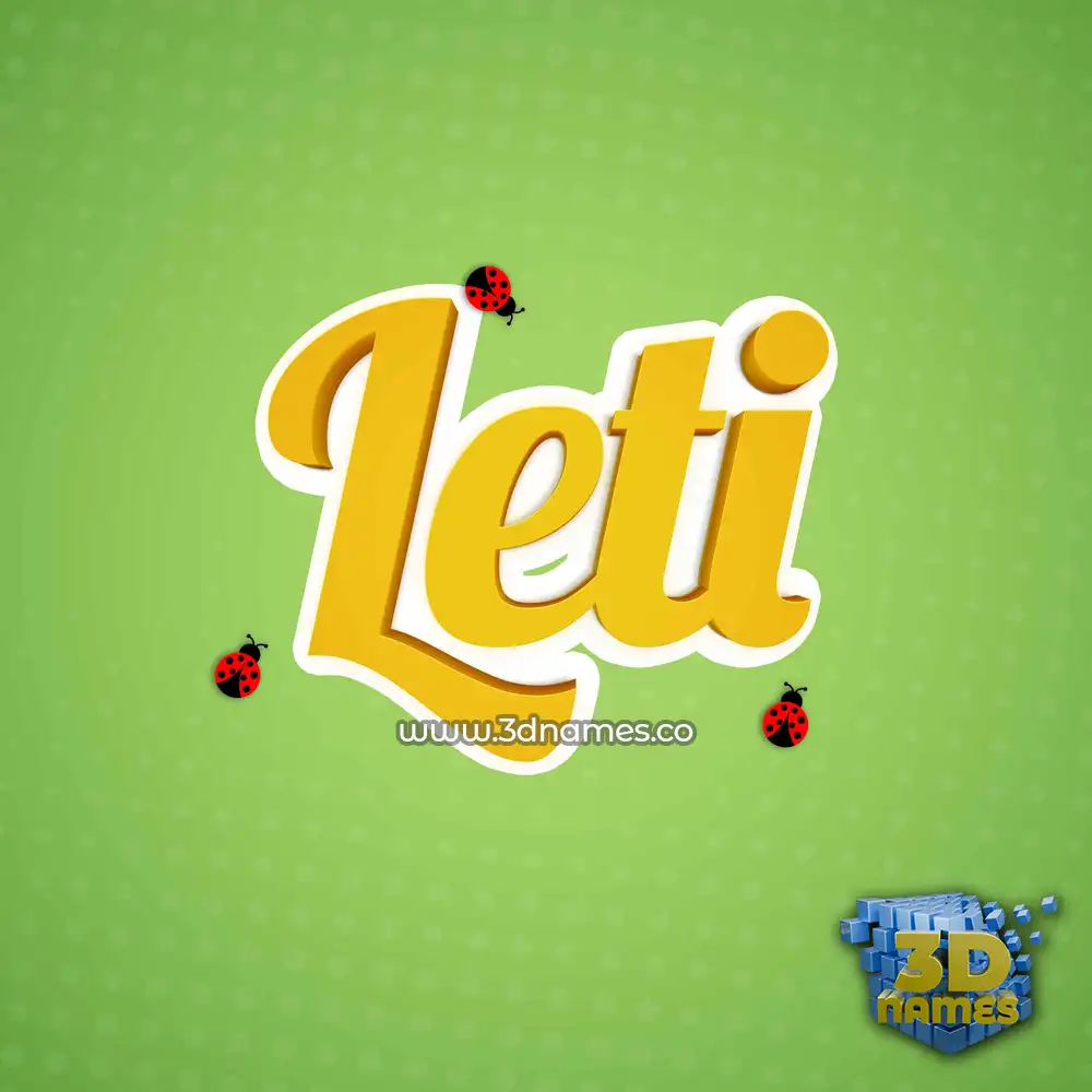 leti in Ladybugs style - 3D name wallpaper