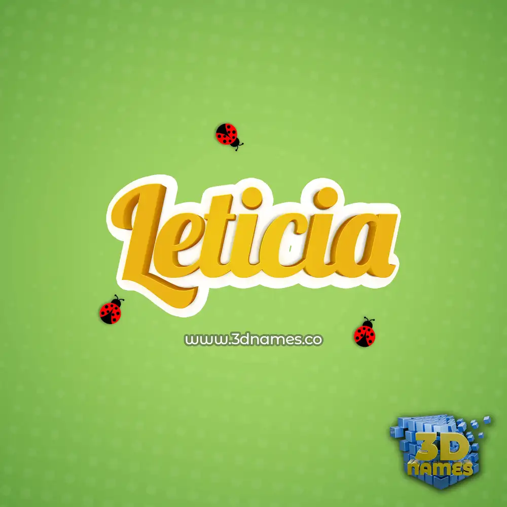 leticia in Ladybugs style - 3D name wallpaper