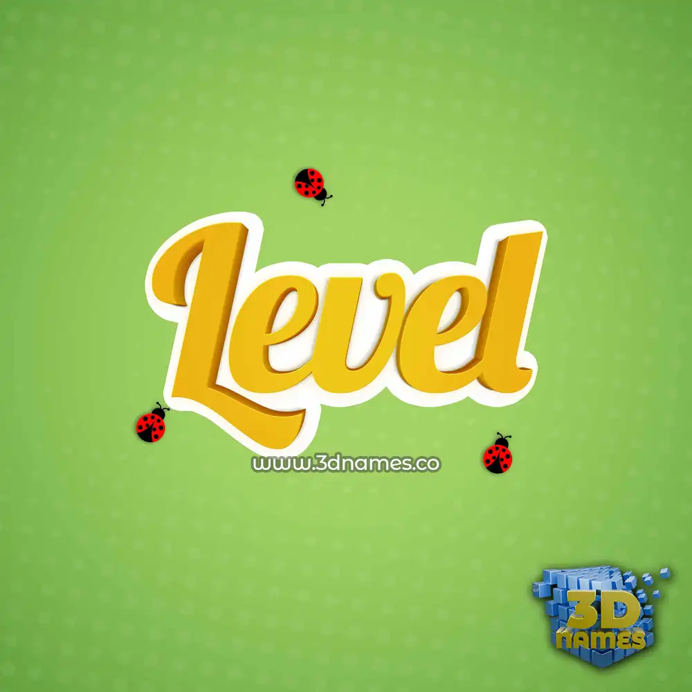 level in Ladybugs style - 3D name wallpaper