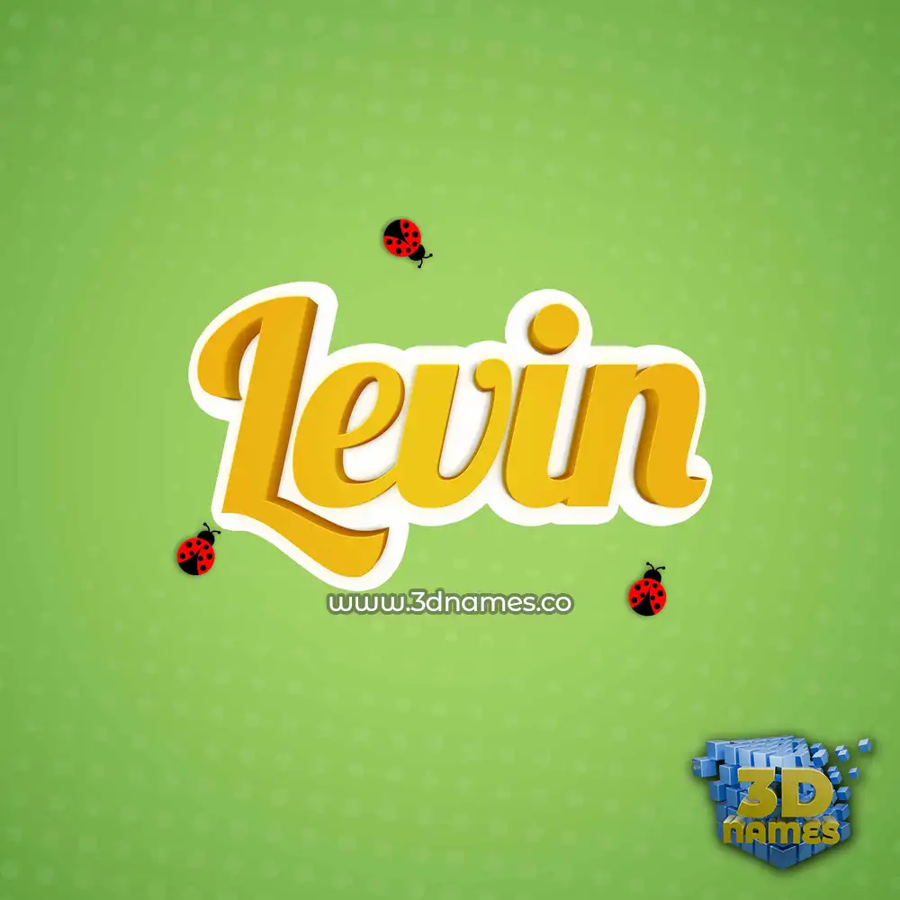 levin in Ladybugs style - 3D name wallpaper