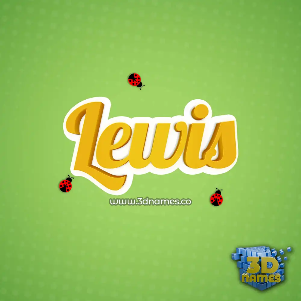 lewis in Ladybugs style - 3D name wallpaper
