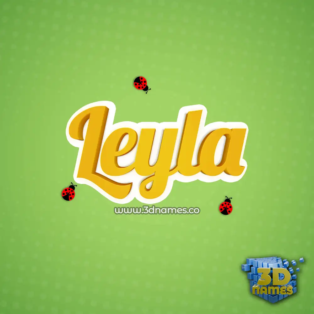 leyla in Ladybugs style - 3D name wallpaper