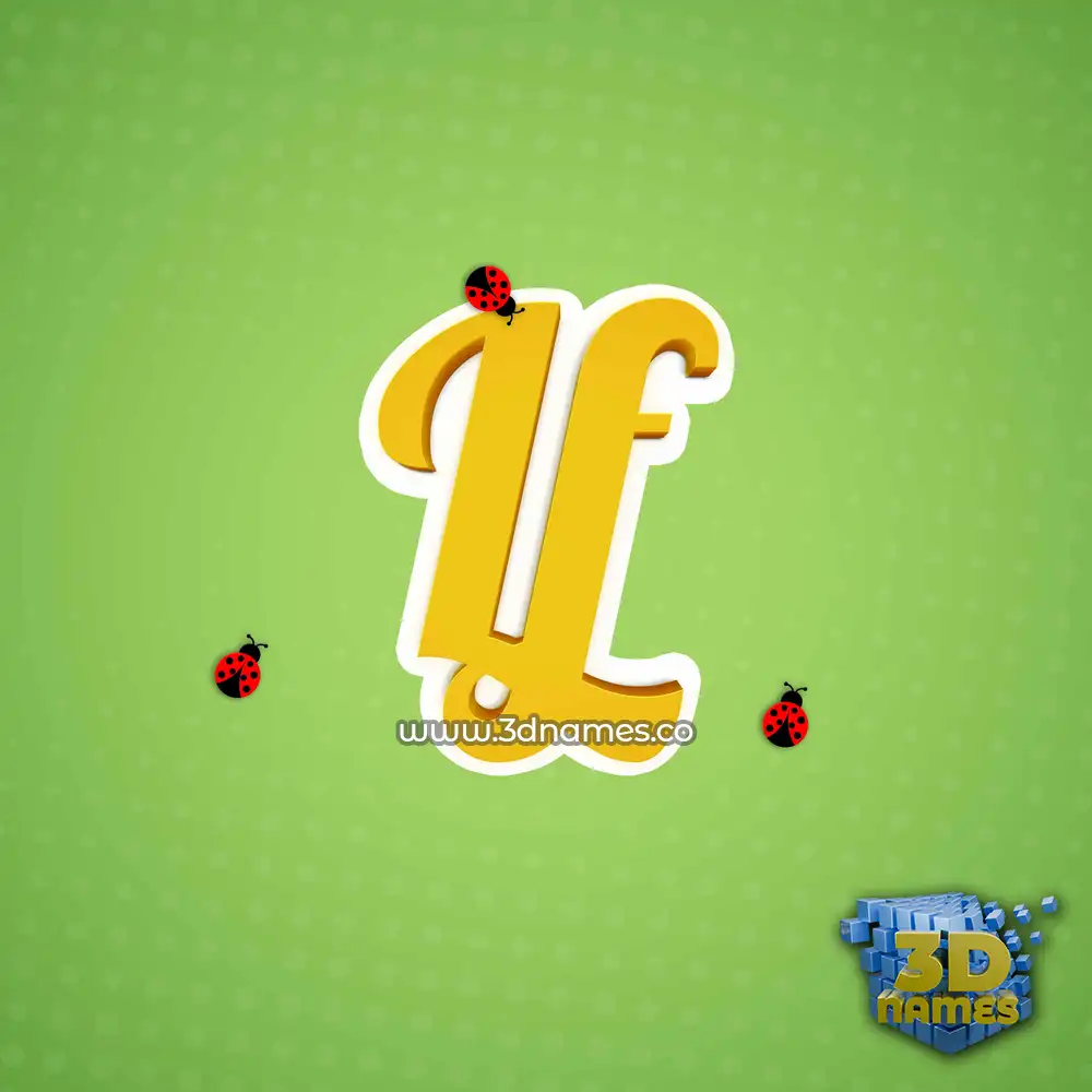 lf in Ladybugs style - 3D name wallpaper