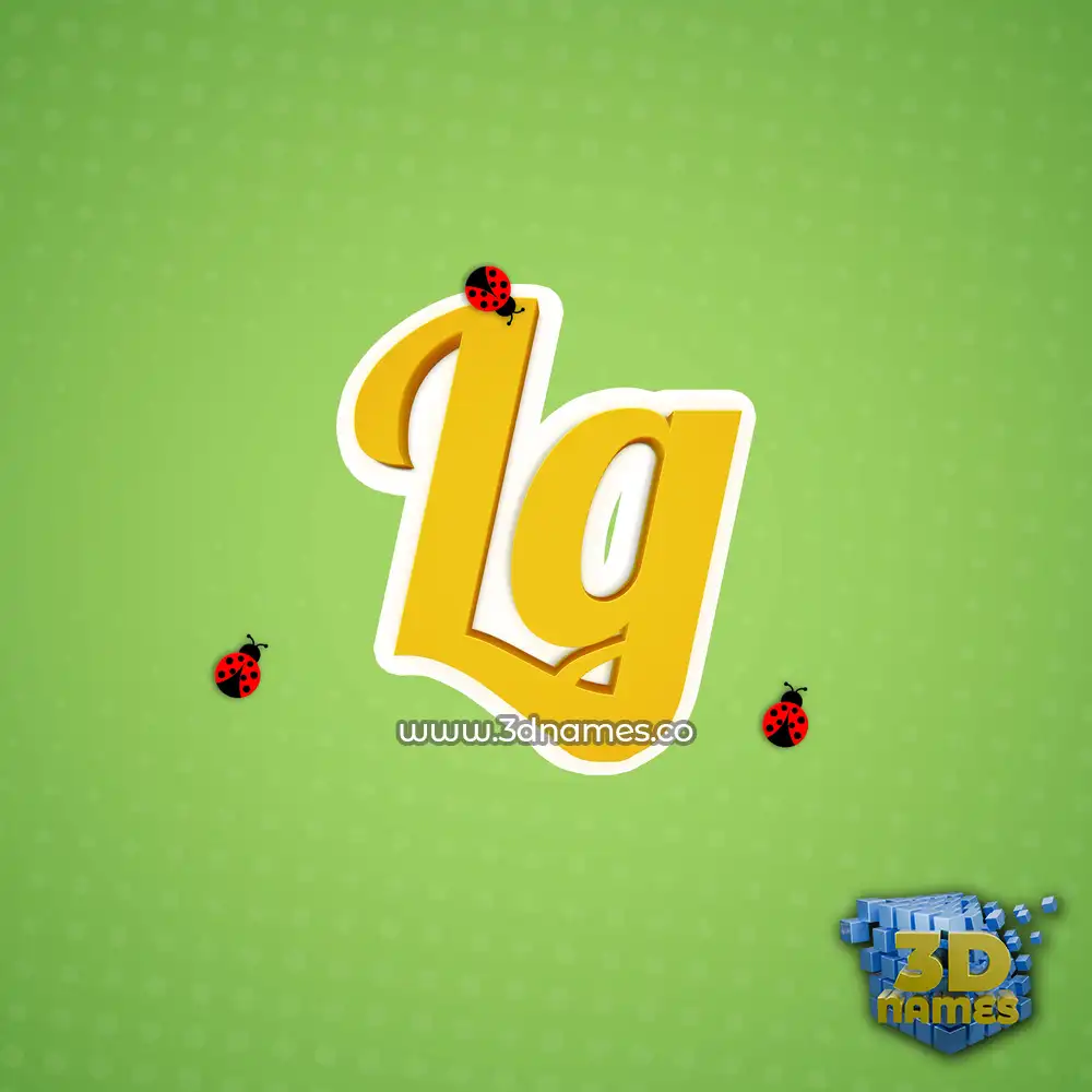 lg in Ladybugs style - 3D name wallpaper