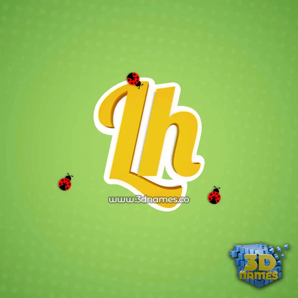 lh in Ladybugs style - 3D name wallpaper