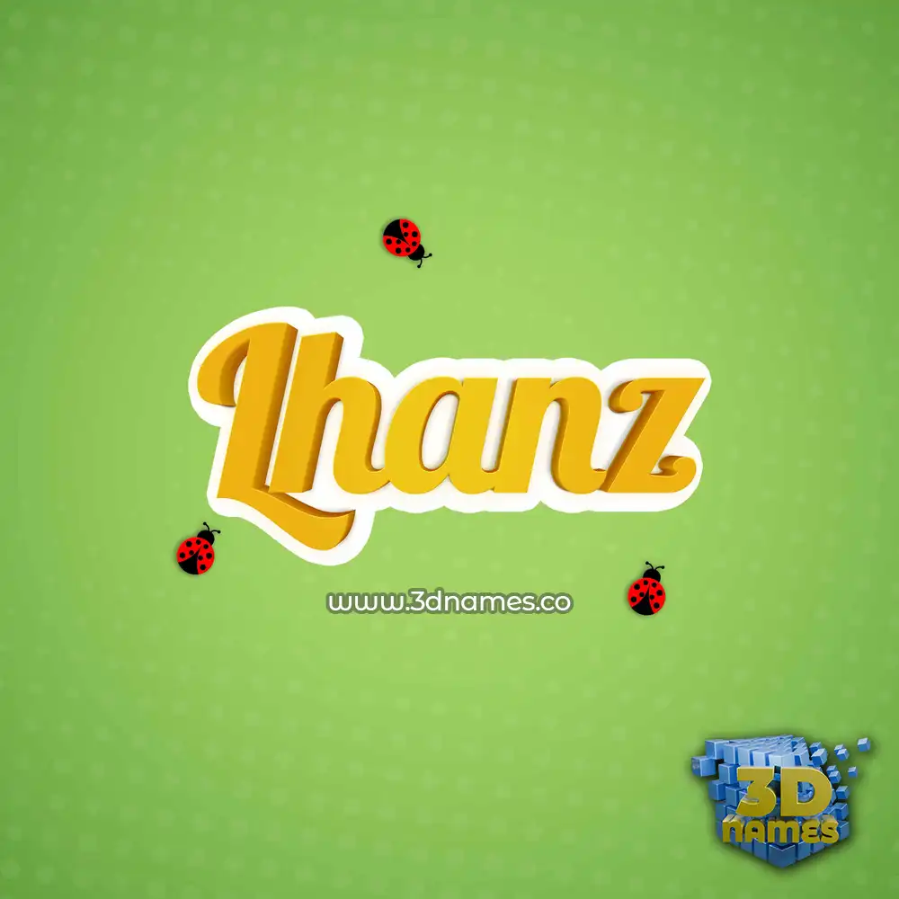 lhanz in Ladybugs style - 3D name wallpaper