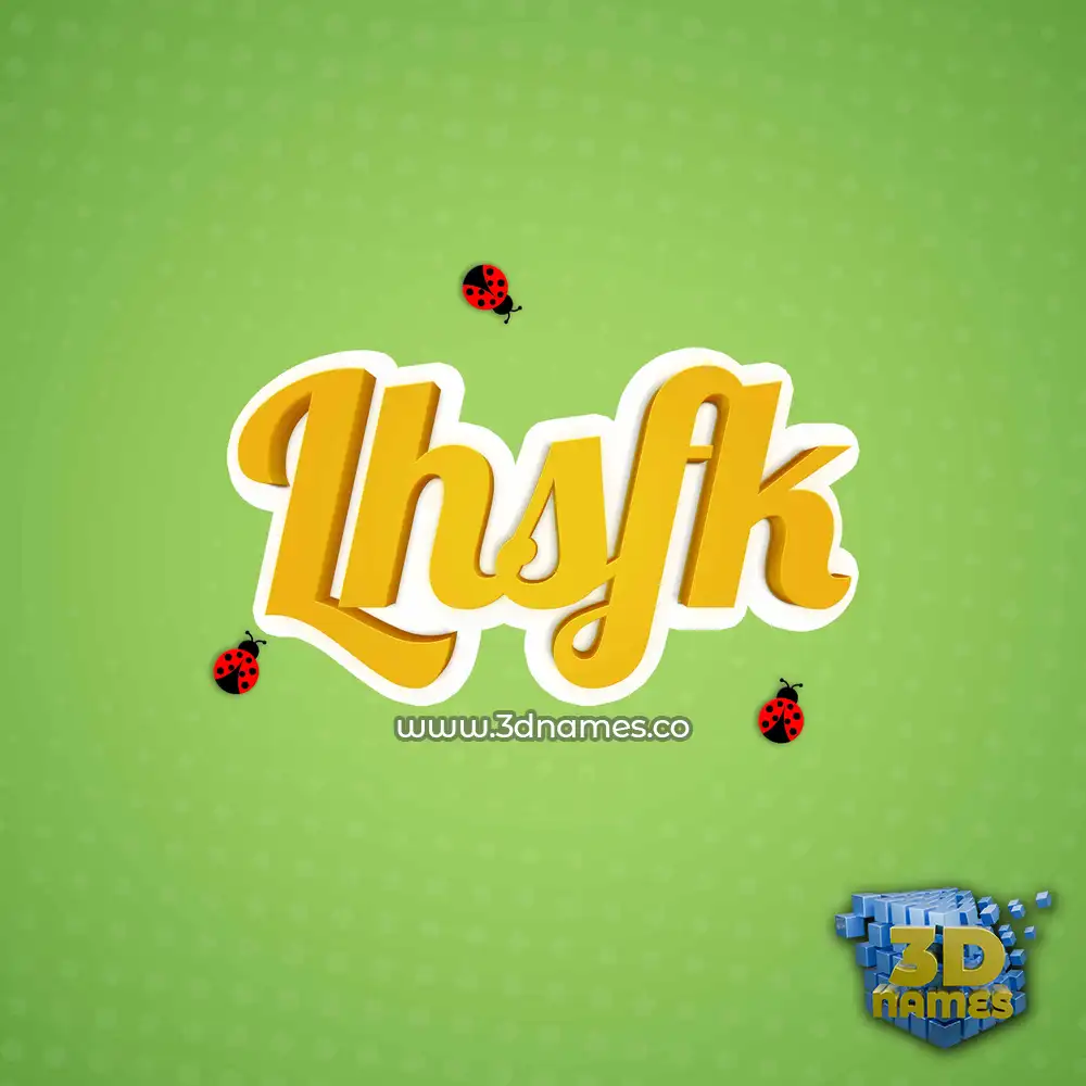 lhsfk in Ladybugs style - 3D name wallpaper