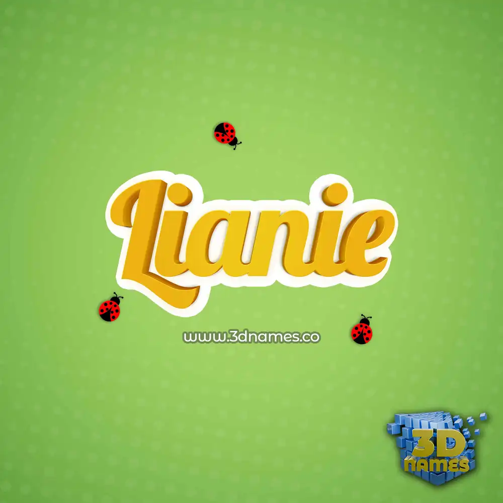 lianie in Ladybugs style - 3D name wallpaper