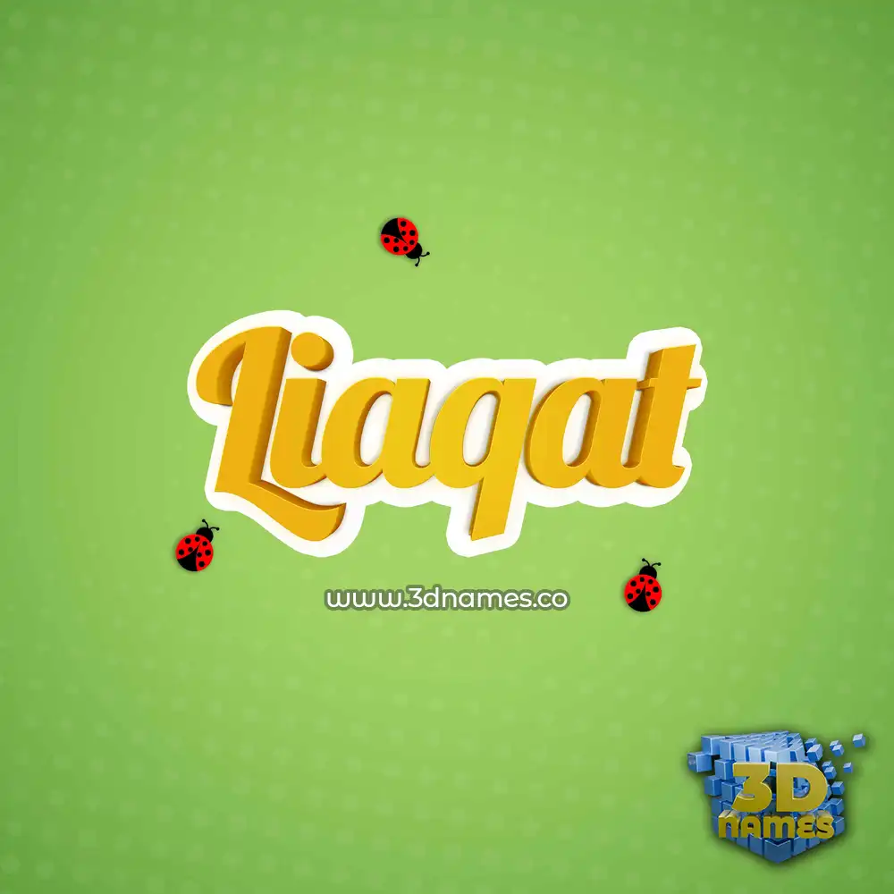 liaqat in Ladybugs style - 3D name wallpaper