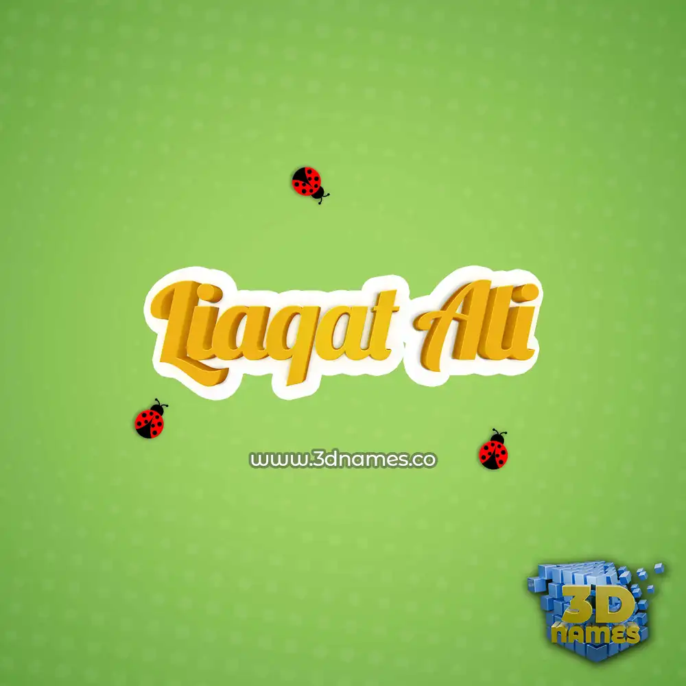 liaqat ali in Ladybugs style - 3D name wallpaper