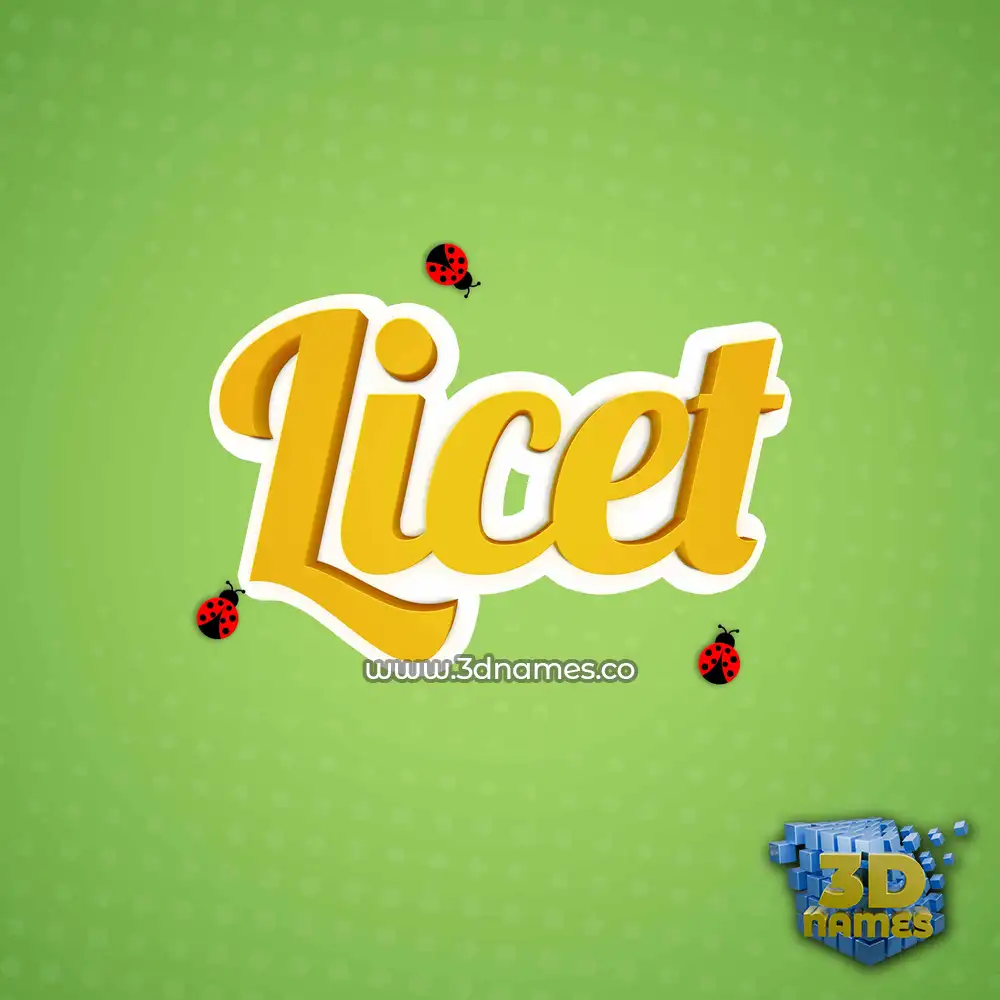 licet in Ladybugs style - 3D name wallpaper