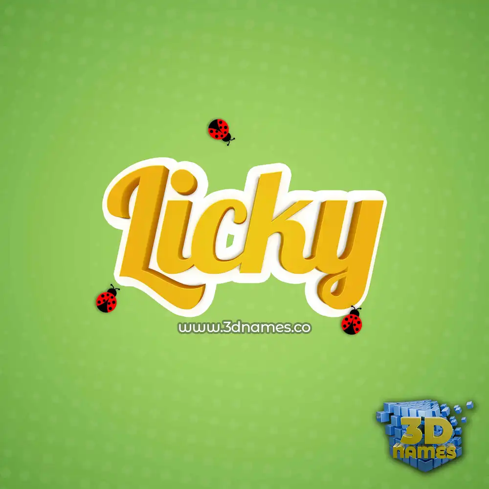 licky in Ladybugs style - 3D name wallpaper