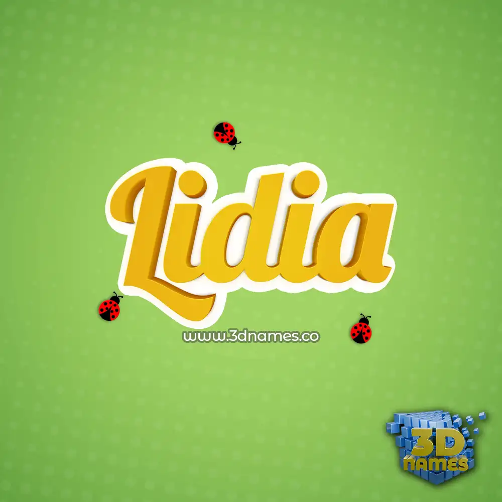 lidia in Ladybugs style - 3D name wallpaper