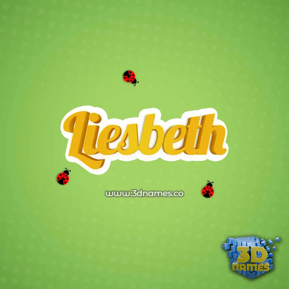 liesbeth in Ladybugs style - 3D name wallpaper