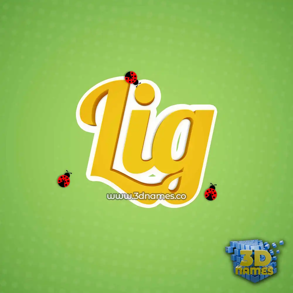 lig in Ladybugs style - 3D name wallpaper