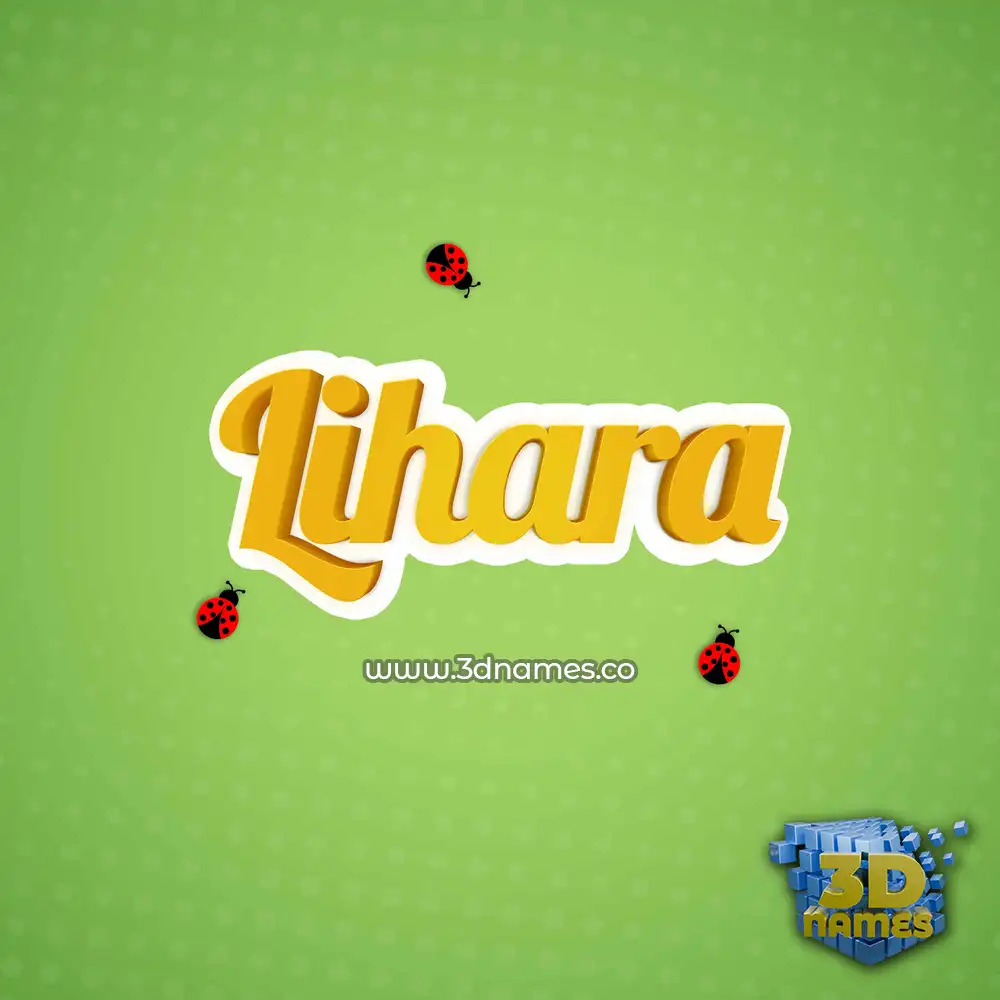 lihara in Ladybugs style - 3D name wallpaper
