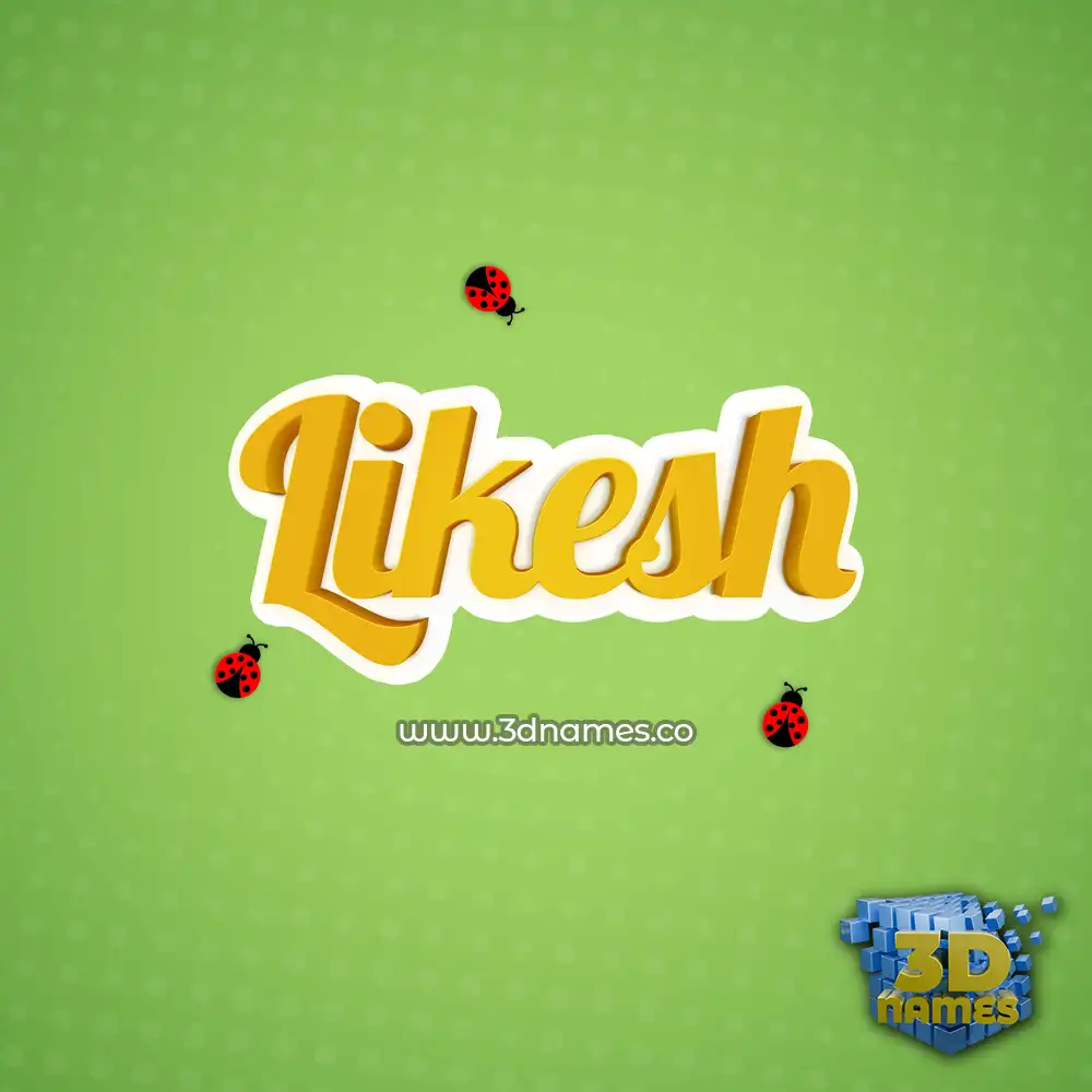 likesh in Ladybugs style - 3D name wallpaper