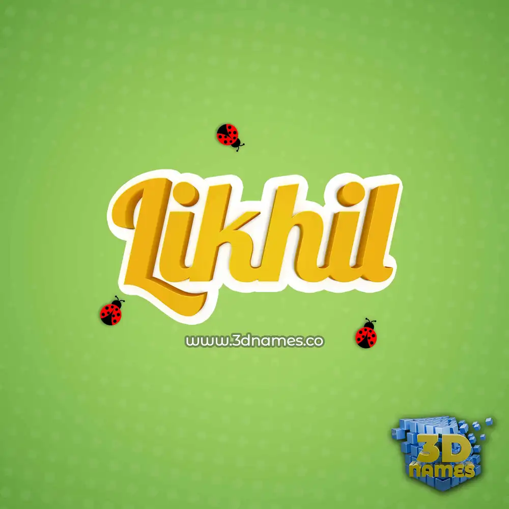 likhil in Ladybugs style - 3D name wallpaper