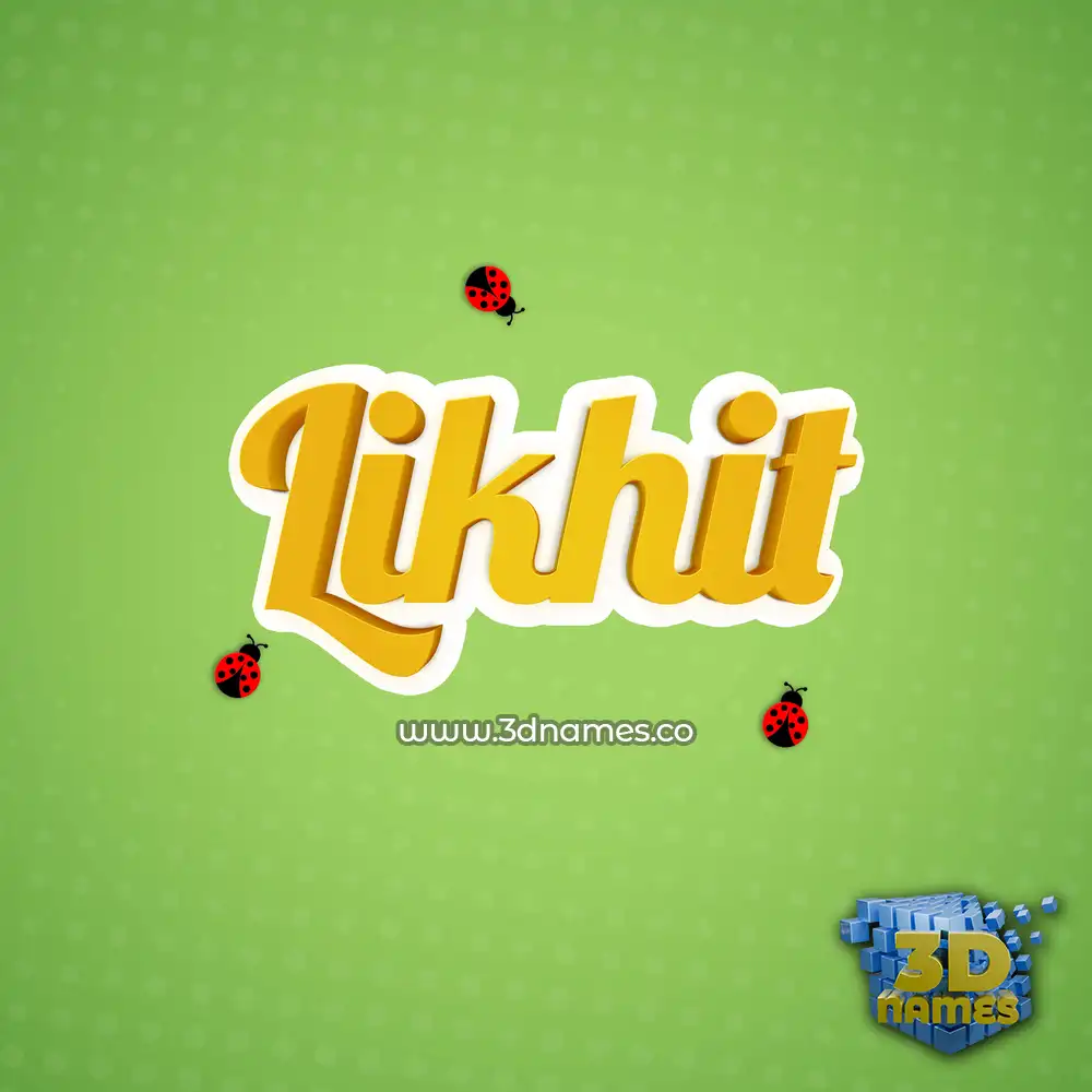likhit in Ladybugs style - 3D name wallpaper