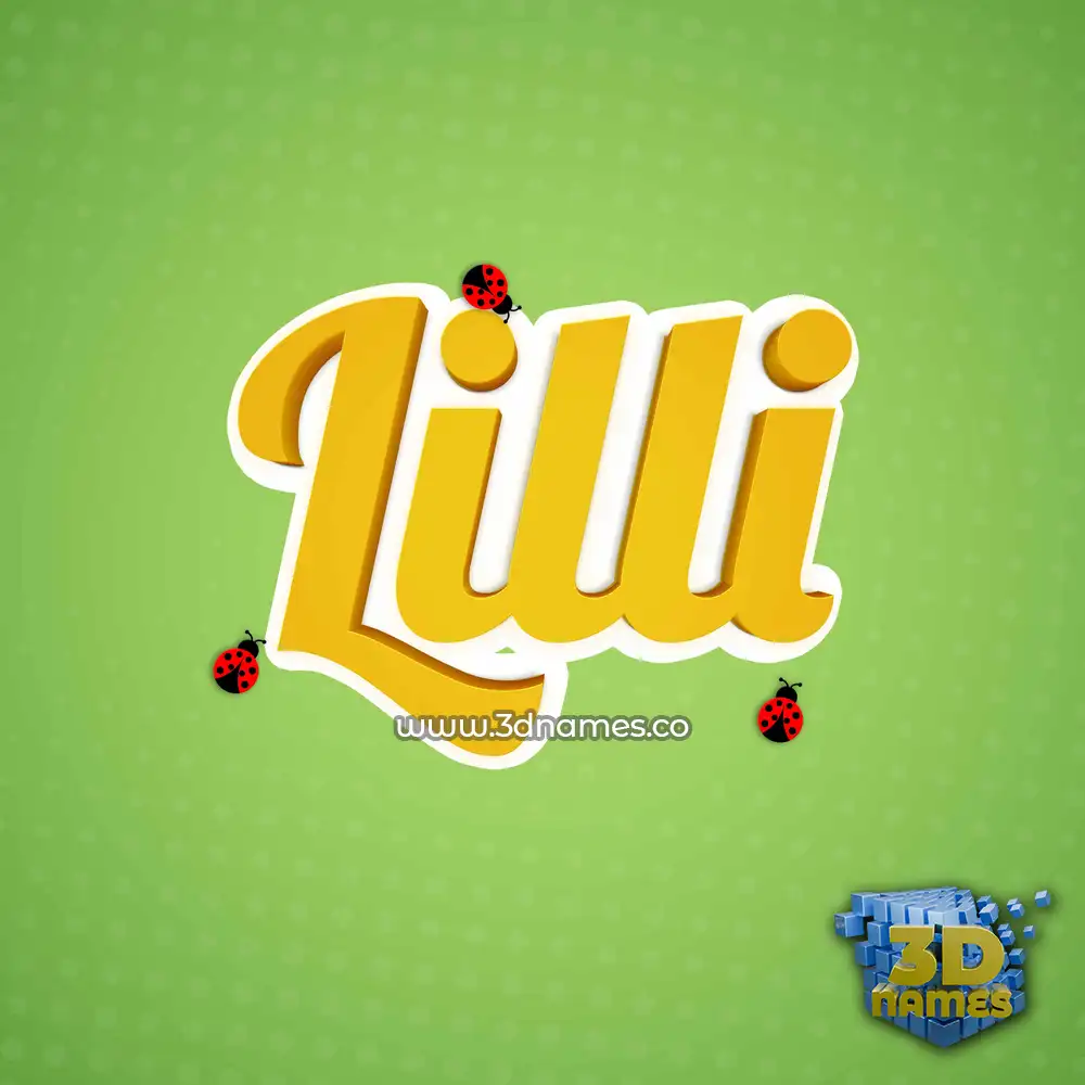 lilli in Ladybugs style - 3D name wallpaper