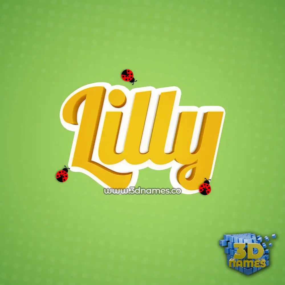 lilly in Ladybugs style - 3D name wallpaper