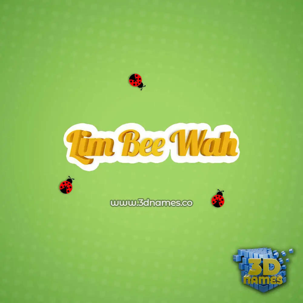 lim bee wah in Ladybugs style - 3D name wallpaper