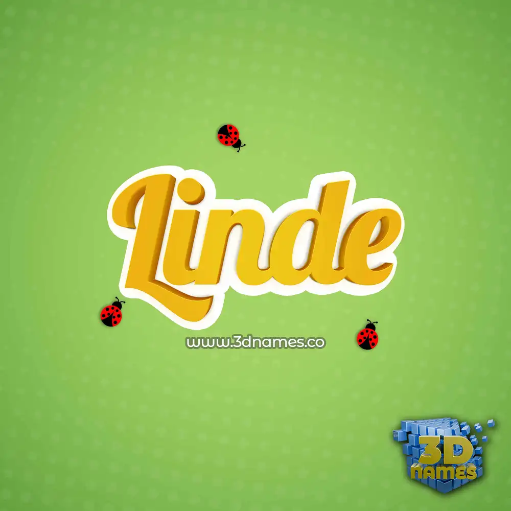 linde in Ladybugs style - 3D name wallpaper